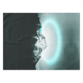 Snowy mountain mysterious blue neon light tischdecke (Vorderseite (Horizontal))