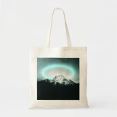 Snowy mountain mysterious blue neon light tragetasche (Vorne)