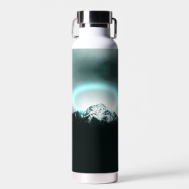 Snowy mountain mysterious blue neon light trinkflasche
