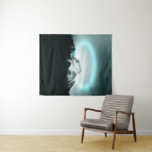 Snowy mountain mysterious blue neon light wandteppich (Beispiel (Horizontal))