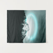 Snowy mountain mysterious blue neon light wandteppich (Vorderseite (Horizontal))