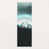 Snowy mountain mysterious blue neon light yogamatte (Rückseite)