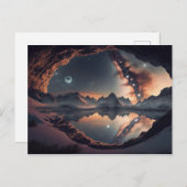 Snowy Mountain Peak Starry Galaxy Postkarte (Vorne/Hinten)