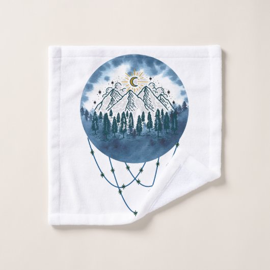 Snowy Mountain Pine Naturerlebnis im Freien Badhandtuch Set (Waschlappen)