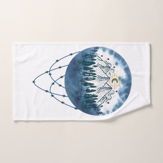 Snowy Mountain Pine Naturerlebnis im Freien Badhandtuch Set (Handtuch)