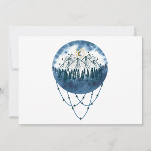 Snowy Mountain Pine Naturerlebnis im Freien Feiertagskarte