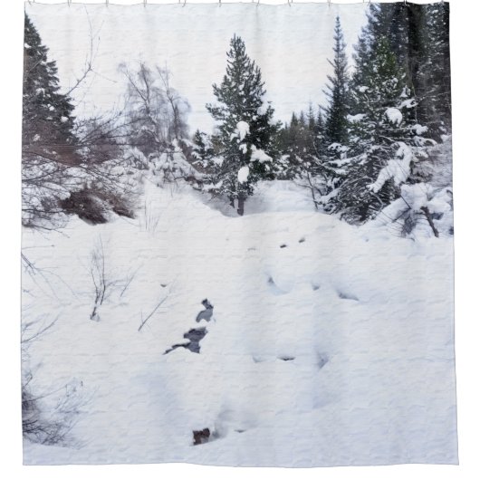 Snowy Mountain Shower Curtain Duschvorhang (Vorderseite)