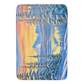 Snowy Mountain Sunset Glow Badematte (Vorderseite Vertikal)