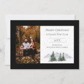 Snowy Mountain Top | Schwarzes Foto Feiertagskarte (Vorderseite)