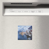 Snowy Mountain Town Winter Magnet (In Situ (Geschirrspüler))