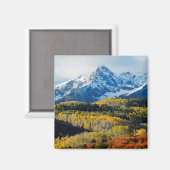 Snowy Mountain & Trees Magnet (Vorderseite/Rückseite)