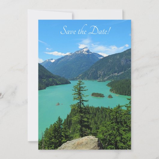 Snowy Mountain Turquoise Lake in Washington Save The Date (Vorderseite)