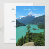 Snowy Mountain Turquoise Lake in Washington Save The Date (Vorne/Hinten)