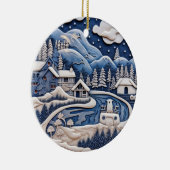 Snowy Mountain Village Ornament (Rechts)