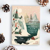 Snowy Mountain Village Urlaub | Weihnachts-Party Einladung