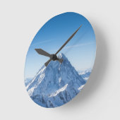 Snowy Mountain Wall Clock - Fresh Nature Design Runde Wanduhr (Winkel)