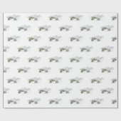 Snowy Mountain Watercolor Weihnachtswrapping Paper Geschenkpapier (Flach)