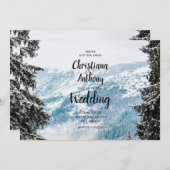 Snowy Mountain Wedding Einladung (Vorne/Hinten)