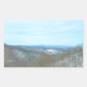 Snowy Mountain West Virginia Ausblick Rechteckiger Aufkleber