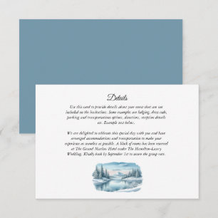 Snowy Mountain Winter Lake Wedding Begleitkarte