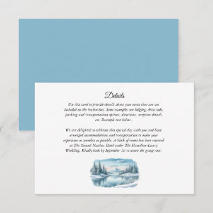 Snowy Mountain Winter Lake Wedding Begleitkarte