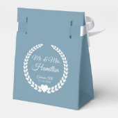 Snowy Mountain Winter Lake Wedding Geschenkschachtel (Rückseite)