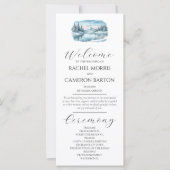 Snowy Mountain Winter Lake Wedding Programm (Vorderseite)