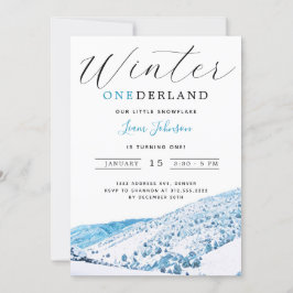Snowy Mountain Winter ONEderland 1. Geburtstag Einladung