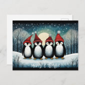 Snowy Mountain Winter Santa Penguin Weihnachten (Vorne/Hinten)