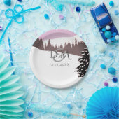 Snowy Mountain Winter Wedding Pappteller (Party)