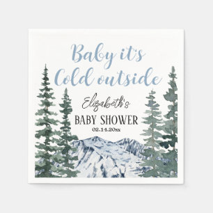 Snowy Mountains Baby Es ist kalt draußen Serviette