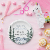 Snowy Mountains Baby It's Cold Outside  Pappteller (Party)