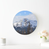 Snowy Mountains Fotografy Wohngestaltung Clock Große Wanduhr (Zuhause)