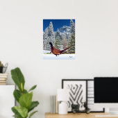 Snowy Mountains mit Pheasant Semi Gloss Poster (Heimbüro)