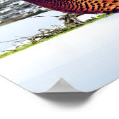 Snowy Mountains mit Pheasant Semi Gloss Poster (Ecke)