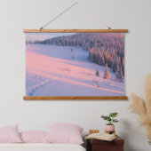Snowy Mountains Wandteppich Mit Holzrahmen (Schlafzimmer)