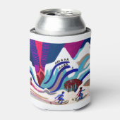 Snowy Mountains with Skiers Dosenkühler (Kanne Vorderseite)