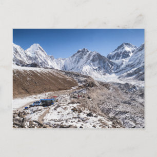 Snowy Mt Everest & Tea House, Himalaya Mountains Postkarte