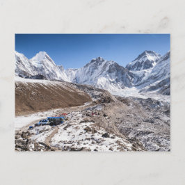 Snowy Mt Everest & Tea House, Himalaya Mountains Postkarte