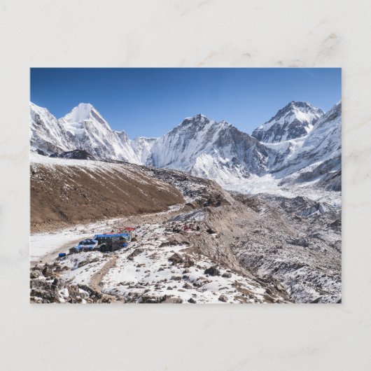 Snowy Mt Everest & Tea House, Himalaya Mountains Postkarte (Vorderseite)