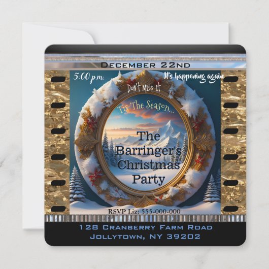 Snowy Mt. Friedliches jährliches Weihnachtsfest Pa Einladung (Vorderseite)