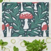 Snowy Mushroom Weihnachtsküche Handtücher (Gefaltet)