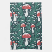 Snowy Mushroom Weihnachtsküche Handtücher (Vertikal)