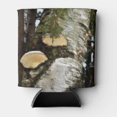 Snowy Mushrooms auf Birch Tree Dosenkühler (Vorderseite)