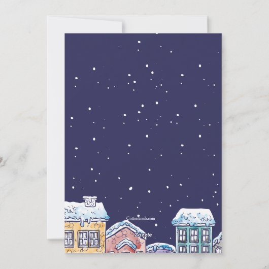 Snowy-Nachtbewegliche Mitteilung Feiertagskarte (Rückseite)