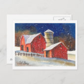 Snowy New England Barns Postkarte (Vorne/Hinten)