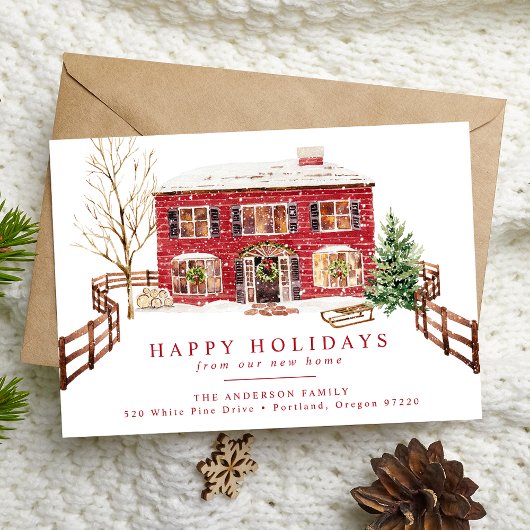 Snowy New Zuhause for Holidays Holiday Moving Ankündigung