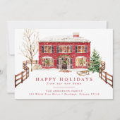 Snowy New Zuhause for Holidays Holiday Moving Ankündigung (Vorderseite)