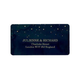 Snowy Night Elegant Winter Wedding Address Labels Adressaufkleber