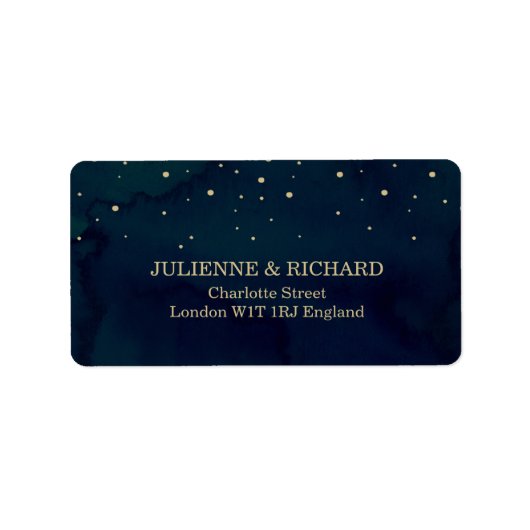 Snowy Night Elegant Winter Wedding Address Labels Adressaufkleber (Vorne)